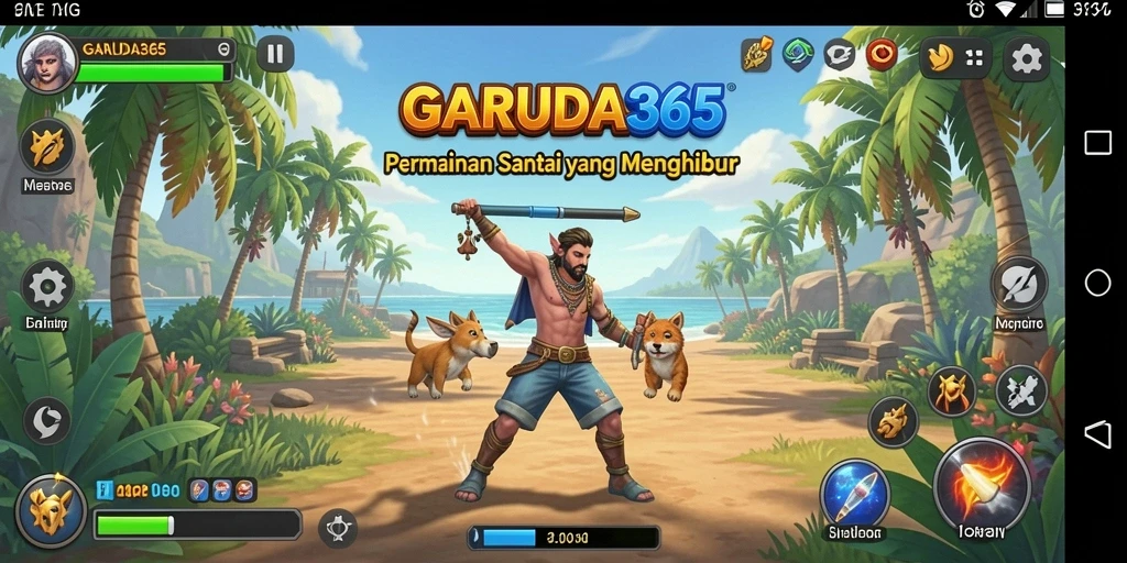 Tampilan gameplay yang menarik dan penuh warna di GARUDA365.