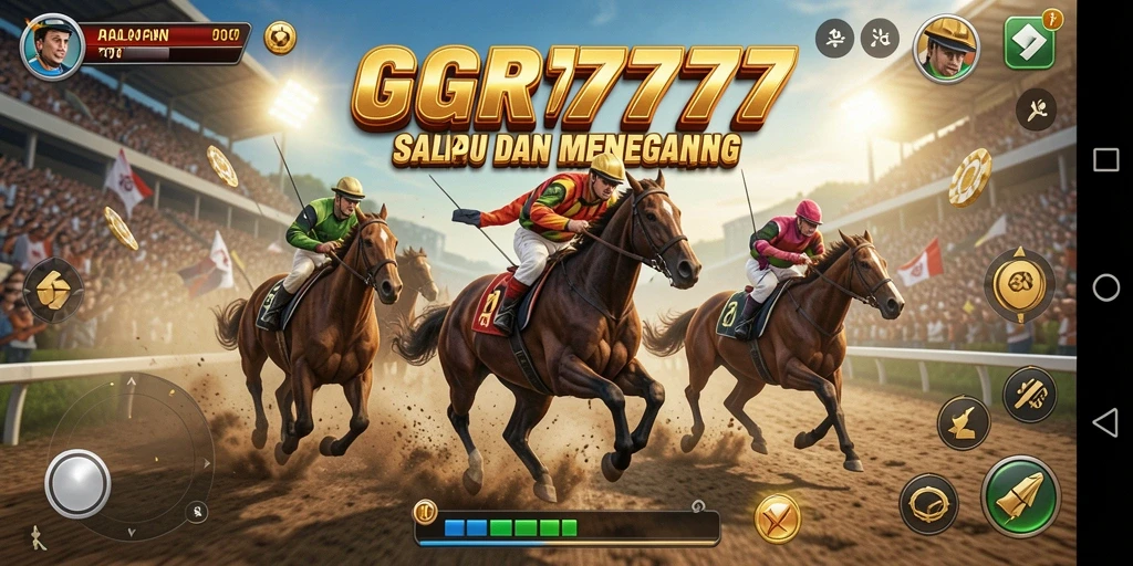 Tampilan gameplay seru GGR7777 dengan mobil balap yang memukau.