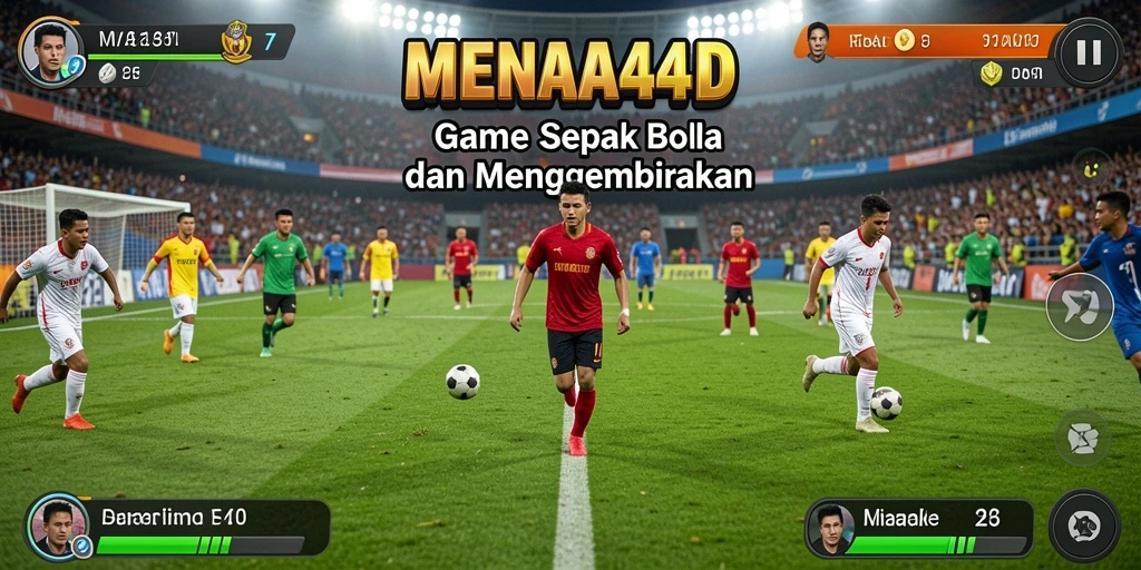 Menampilkan aksi pertandingan sepak bola yang mendebarkan.