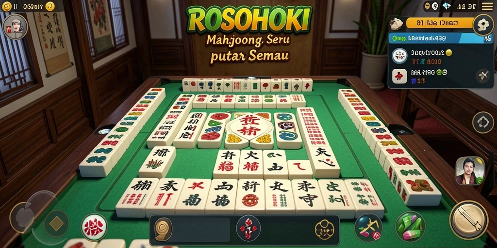 Tampilan gameplay seru dalam game Mahjong ROSOHOKI.