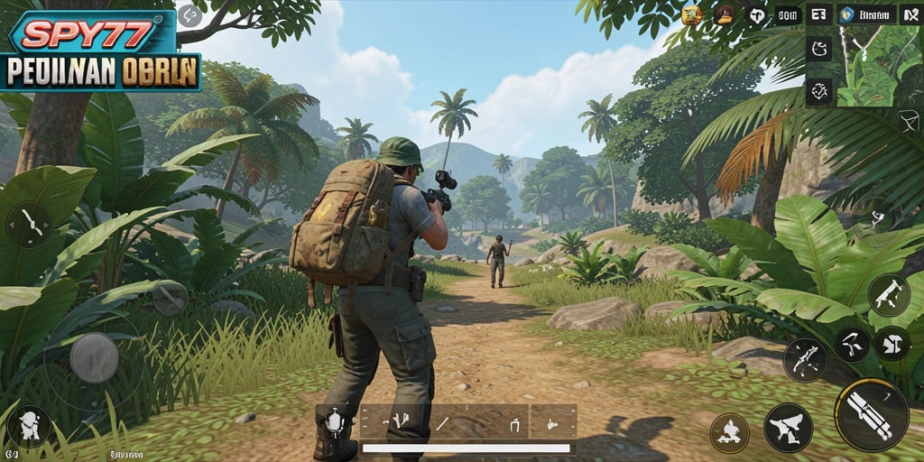 Tangkapan layar gameplay SPY77 menampilkan aksi seru dalam dunia terbuka.